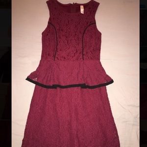 Formal lacy maroon dress